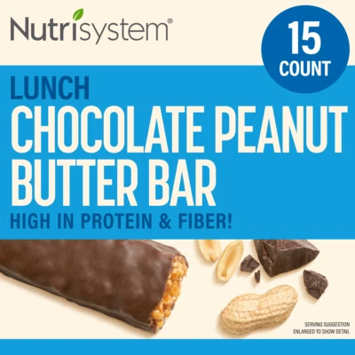 Chocolate Peanut Butter Bar Pack Ready to Eat Lunch Healthy Weight Loss 15 Pcs - Image 1 of 4