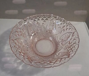 KIG Malasia Cuenco de Vidrio Rosa Corazones Rosas Flor de Lis Plato de Caramelo - Imagen 1 de 4