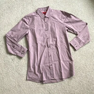 Hombre Mangas Largas - Hugo by Hugo Boss Violeta y Blanco Micro Cuadros - Talla 38 - Imagen 1 de 7