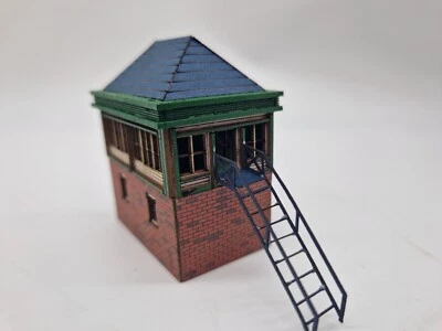 MODELUX 00 gauge signal box. in Powder Blue. detailed high quality model kit.