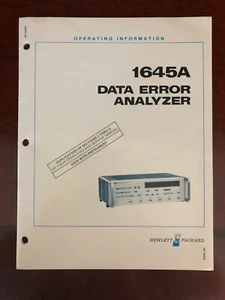 HP 1645A Data Error Analyzer Operating Information Manual - Picture 1 of 1