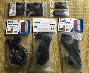 Builders Edge Shutter Hardware Decorative Hinges & S Hook Kit 3 Sets Available - Picture 1 of 5