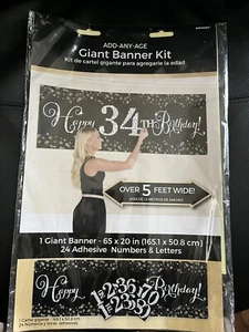 One Giant Banner Kit Party Decoration Add Age Letter Birthday - Picture 1 of 2