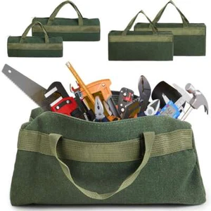 Electrician Portable Tool Bag Soft Canvas Storage Organizer Bag Case with Zipper - Picture 1 of 17