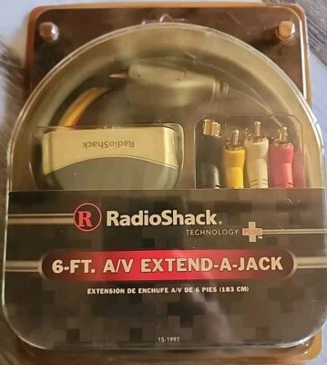 A/V Extend-A-Jack Gold Series 6ft by RadioShack Easy Access To A/V Inputs NIB - Image 1 of 2