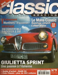 CLASSIC & RACING 9 ALFA ROMEO GIULIETTA SPRINT GR SS SPIDER SAAB 96 PORSCHE 356 - Bild 1 von 3