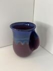 Neher Signed Studio Art Pottery Coffee Tea Cup Mug Right Hand Warmer Purple 2020