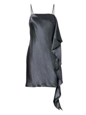 Vestido sin Mangas Banana Republic Heritage con Volantes Laterales, Talla XL Gris Visón Foto 1 de 3