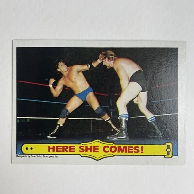 1985 Topps WWF  TITO SANTANA "Here She Comes!" Wrestling Card #28 - Image 1 of 2