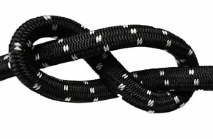 ELASTIC BUNGEE ROPE SHOCK CORD TIE DOWN BLACK WHITE VARIOUS LENGTH / THICKNESS - Picture 1 of 2