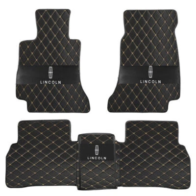 Leather Car Floor Mats For Lincoln MKZ 2007-2020 Custom Carpets Cargo Liners New Foto 1 de 4