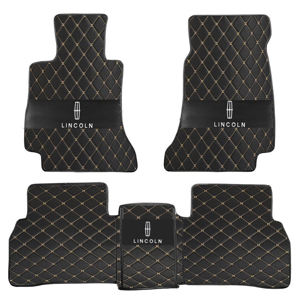 Leather Car Floor Mats For Lincoln MKZ 2007-2020 Custom Carpets Cargo Liners New Foto 1 de 4