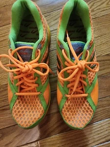 Newton Sz 10.5 Women's Orange/Green/Yellow  Colorblock Running Sneakers/EUC  - Picture 1 of 16