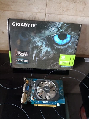 Original NVIDIA GT730 2Gb Gddr5x HDMI + DVI-D + D-Sub GIGABYTE BOXED AND TESTED - Immagine 1 di 4