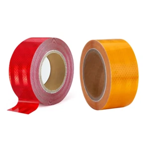 2" x 150' DOT‑C2 Reflective Tape, Red or Orange High-Vis Safety Roll - Picture 1 of 9