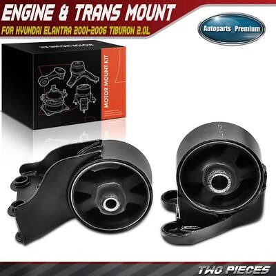 Soporte de motor 2 piezas para Hyundai Elantra 2001-2006 Tiburon 2003-2008 L4 2,0 L Foto 1 de 4