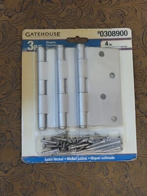 3x Bisagras de esquina cuadradas para casa de puerta de 4 pulgadas 4 pulgadas 4" - Níquel satinado - 0308900 - ∧ Foto 1 de 4