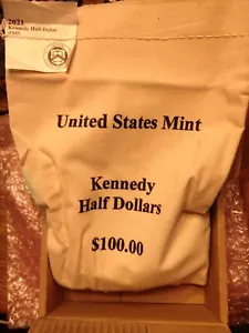 2021 P & D KENNEDY HALVES $100 SEALED UNCIRCULATED MINT BAG - Picture 1 of 1