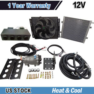 Heat&Cool Under Dash Air Conditioning Evaporator AC Kit A/C Compressor Universal