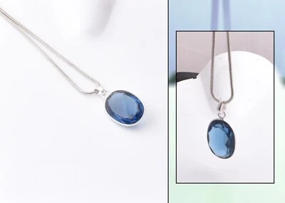 London Blau Topas Edelstein 925 Sterling Silber Handgemacht Schöne Anhänger Psv - Bild 1 von 4