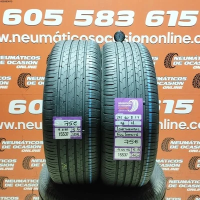 215 60 R17 96H CONTINENTAL ECOCONTACT 6 5.6/5.8MM REF. 15537 - Imagen 1 de 4