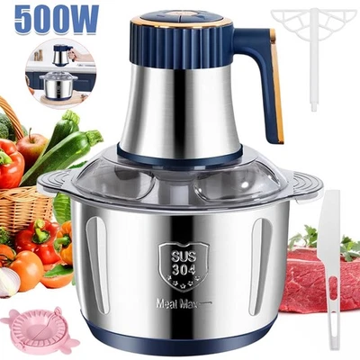 Food Processor – 500W Multizerkleinerer, 5L Glasbehälter Fleischwolf Obst Gemüse - Bild 1 von 4