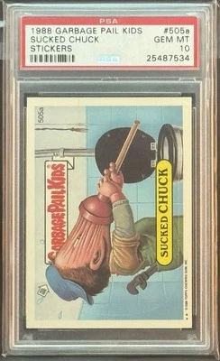 1988 GARBAGE PAIL KIDS SERIES 13 #505A SUCKED CHUCK PSA 10 GEM MINT - Image 1 of 2