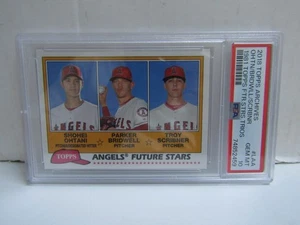 PSA 10 2018 Topps Archives Ohtani Bridwell Scribner Future Stars RC Angels - Imagen 1 de 2
