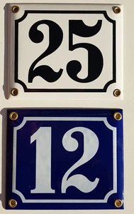 Emaille Email Tür Schild Hausnummer Hausnummern 12x10cm NEU inkl. Schrauben - Bild 1 von 1