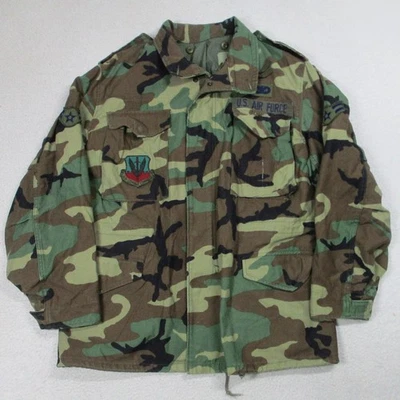 US Air Force Jacket Mens Medium Woodland Camo Cold Weather Field Coat Military - Image 1 of 4