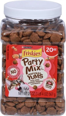 Purina Friskies Natural Cat Treats Party Mix Natural Yums With Real Salmon,20 Oz - Image 1 of 4