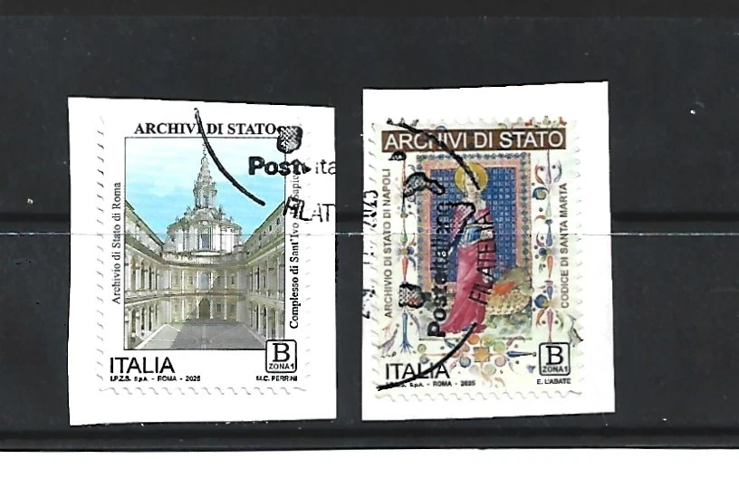 2025-ITALIA- ARCHIVI DI STATO -4 VALORI USATI . Foto 1 de 1