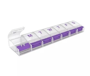 Ezy Dose Pill Planner - Weekly with Push Buttons 2XL Compartments - New - Picture 1 of 7