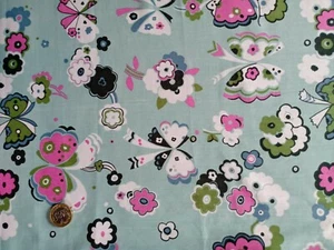 Remnant FLUTTERING FLORAL BUTTERFLIES Liberty Tana Lawn cotton approx 40 x 24 cm - Picture 1 of 3
