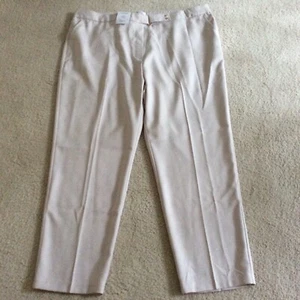 MARKS & SPENCER M&S NEUTRAL TROUSERS PANTS PULL ON ELASTIC WAIST SIZE 22 S BNWT - Picture 1 of 5