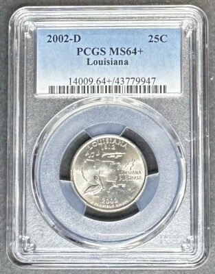 2002-D Louisiana Quarter PCGS MS-64+, 1 of 1 in This Grade, $5 Off 3 Items - Image 1 of 2