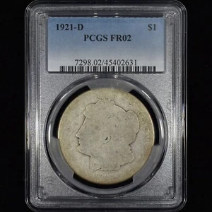 1921-D SILVER MORGAN DOLLAR ✪ PCGS FAIR 2 FR-02 ✪ 50C COIN LOWBALL 631 ◢TRUSTED◣ - Picture 1 of 4