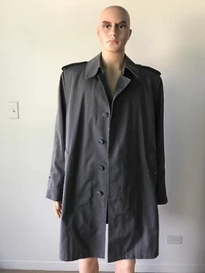 Vintage Kenneth Roberts Gray Cotton Blend Coat Removable Plush Liner 44 L Tall - Picture 1 of 12