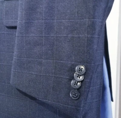 NUEVO CON ETIQUETAS 42S Jos A. Chaqueta Blazer Abrigo Deportivo Bank RESERVE Zegna Tela Azul a Cuadros Foto 1 de 4