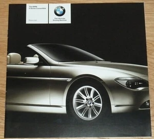 BMW 6 SERIES 645Ci E64 CONVERTIBLE PRICE & SPECS BROCHURE 2004 ENGL RARE. EXC - Picture 1 of 8