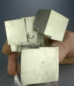 COMPLEX SHINY GOLDEN PYRITE CRYSTALS w 4.0 CM. CUBE, SPAIN, VIDEO,GLOBE MINERALS - Picture 1 of 3