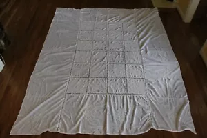 Tovaglia in pizzo lino bianco pizzo fatta a mano 42"" x 65,5"" - drappo 21 - Foto 1 di 6