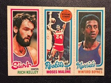 1980-81 Topps Rich Kelley #192 Moses Malone ##102 Winford Boynes Rookie #64 NM+