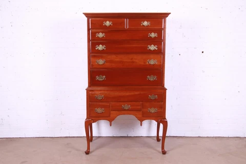 Ethan Allen Early American Queen Anne Solid Cherry Wood Highboy Dresser Cover