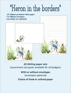 "Reiher in den Grenzen" - A5 Brief Schreibpapier mit oder ohne Umschläge - Bild 1 von 3