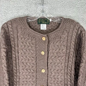 Cardigan pull femme Callan Country Collection grand marron laine tricot câble - Photo 1/6