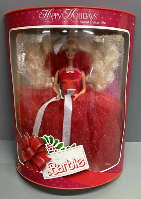 Barbie Holiday 1988 sin usar, en caja primera edición especial muñeca Mattel de Navidad roja vintage  Foto 1 de 2