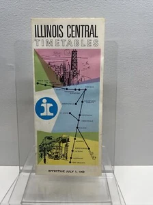 1969 IC Illinois Central Railroad - passenger train timetable (dated July 1st) - Picture 1 of 7