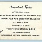 1952 State Automobile Mutual Insurance Company buteur d'encre Cincinnati Enquirer