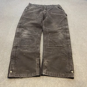 Carhartt Double Knee Insulated Duck Canvas Pants Men’s 36x32 Brown B194 DKB - Picture 1 of 14